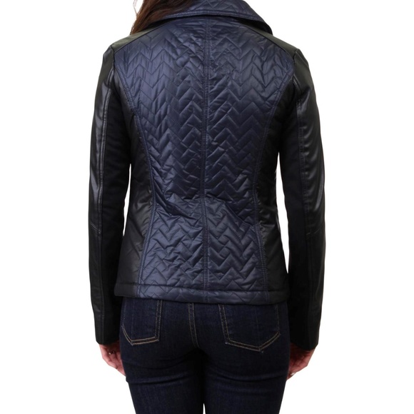 NWT LAUNDRY Quilted Faux Leather Motorcycle Jacket - Picture 3 of 8